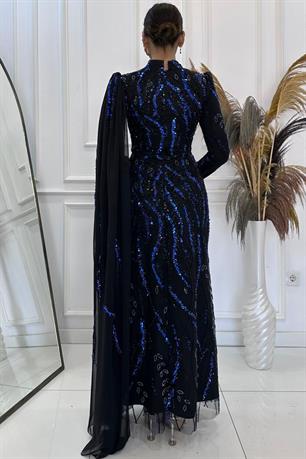 Aybike Tesettür Abiye Saks