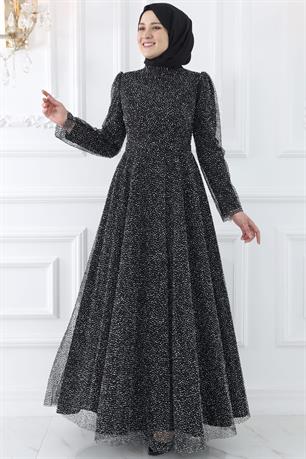 Aymira Tesettür Abiye Siyah