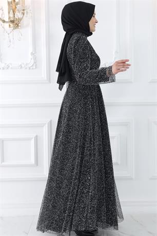 Aymira Tesettür Abiye Siyah