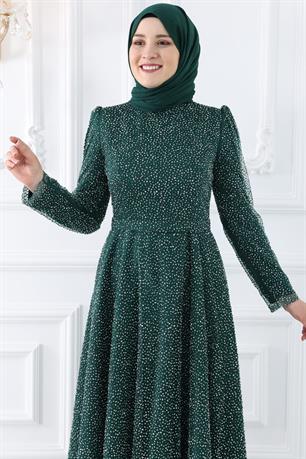 Aymira Tesettür Abiye Zümrüt