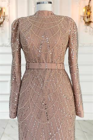 Aysima Tesettür Abiye Gold