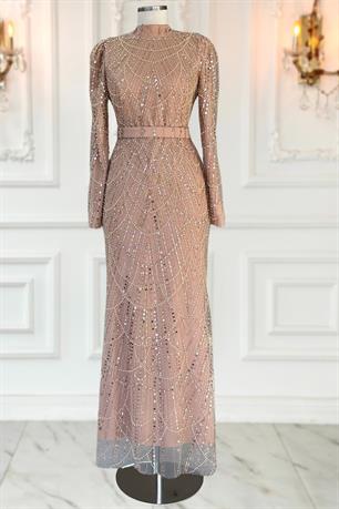 Aysima Tesettür Abiye Gold