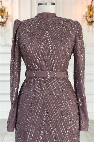 Aysima Tesettür Abiye Gül Kurusu