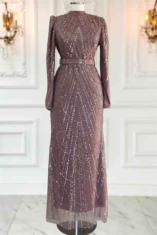 Aysima Tesettür Abiye Gül Kurusu