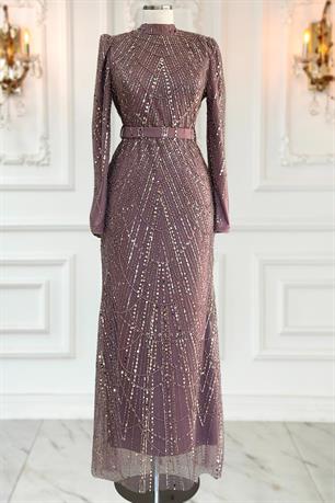 Aysima Tesettür Abiye Gül Kurusu