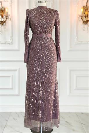 Aysima Tesettür Abiye Gül Kurusu