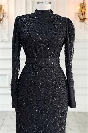 Aysima Tesettür Abiye Siyah