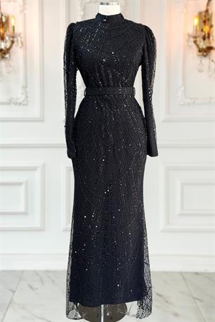 Aysima Tesettür Abiye Siyah