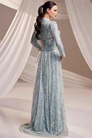 Azra Tesettür Abiye Mint