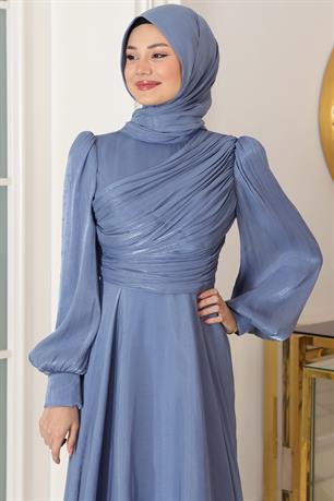 Bahar Tesettür Abiye Bebe Mavi