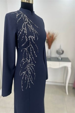 Bahar Tesettür Abiye Lacivert