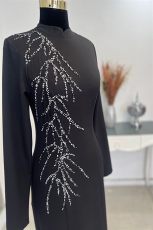 Bahar Tesettür Abiye Siyah