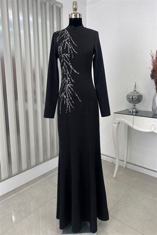 Bahar Tesettür Abiye Siyah