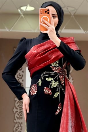 Belise Tesettür Abiye Siyah