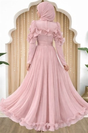 Beliz Tesettür Abiye Pudra