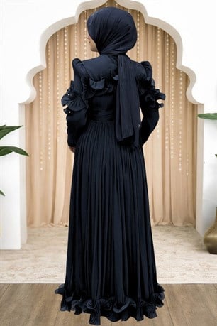 Beliz Tesettür Abiye Siyah