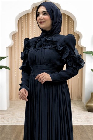 Beliz Tesettür Abiye Siyah