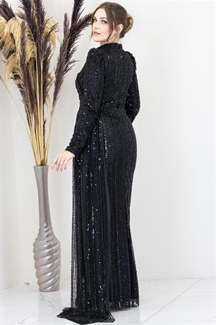 Bergüzar Tesettür Abiye Siyah