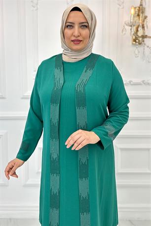 Beril Tesettür Abiye Zümrüt