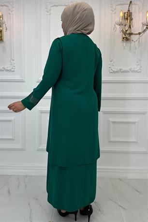 Beril Tesettür Abiye Zümrüt
