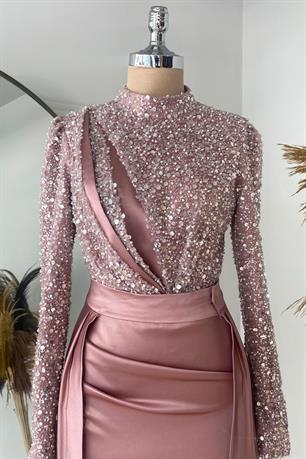 Berra Balık Tesettür Abiye Pudra