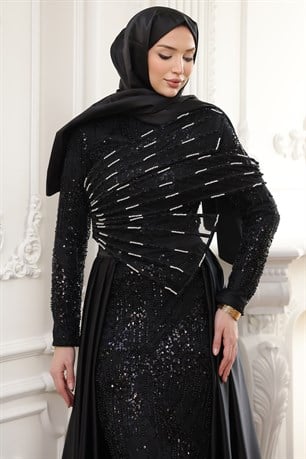 Berra Tesettür Abiye Siyah