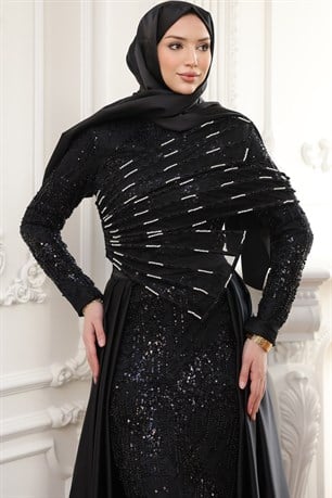 Berra Tesettür Abiye Siyah