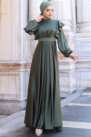 Berrak Tesettür Abiye Haki