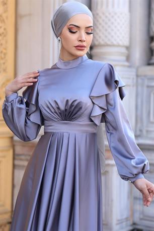 Berrak Tesettür Abiye Petrol