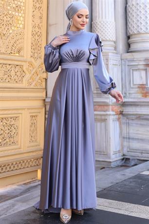 Berrak Tesettür Abiye Petrol