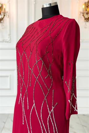 Berrin Tesettür Abiye Bordo