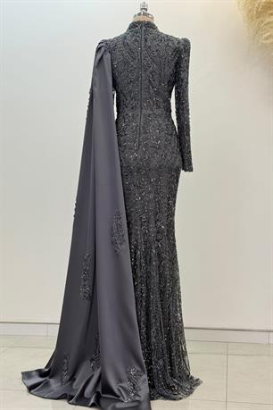 Berry Tesettür Abiye Antrasit