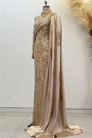 Berry Tesettür Abiye Gold