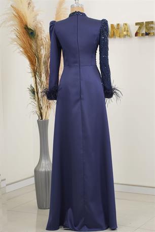 Bianca Tesettür Abiye Lacivert