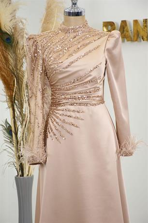 Bianca Tesettür Abiye Rose