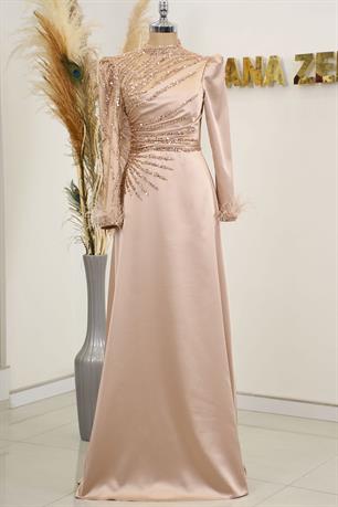 Bianca Tesettür Abiye Rose