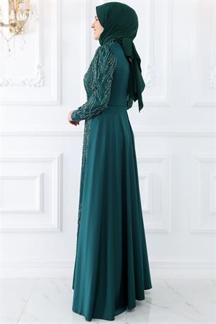 Bürde Tesettür Abiye Zümrüt