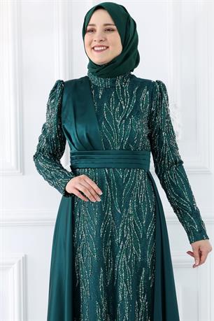 Bürde Tesettür Abiye Zümrüt