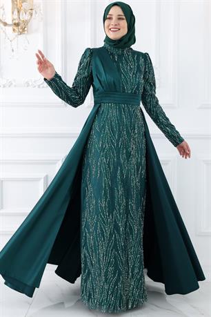 Bürde Tesettür Abiye Zümrüt