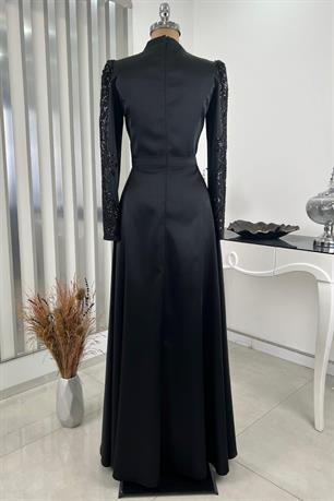 Çağla Tesettür Abiye Siyah