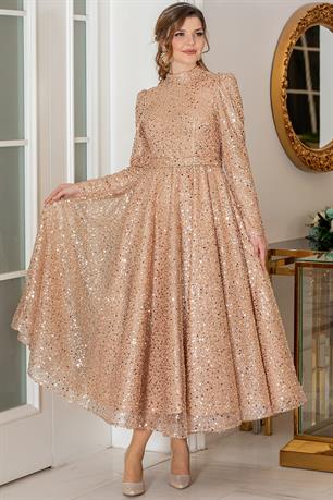 Çalıkuşu Tesettür Abiye Gold