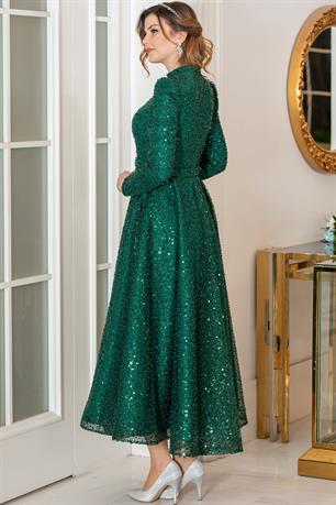 Çalıkuşu Tesettür Abiye Zümrüt