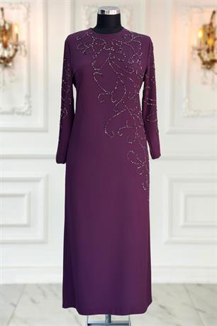 Cansu Tesettür Abiye Mürdüm