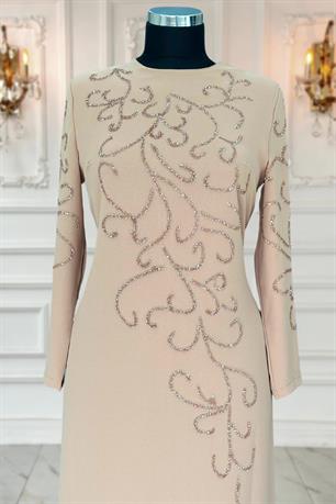 Cansu Tesettür Abiye Vizon