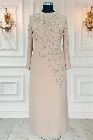 Cansu Tesettür Abiye Vizon