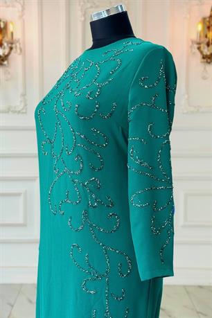 Cansu Tesettür Abiye Zümrüt