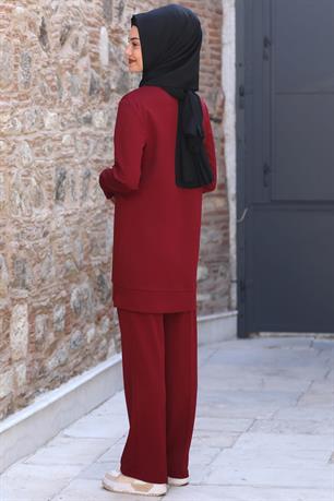 Cemre Tesettür Takım Bordo