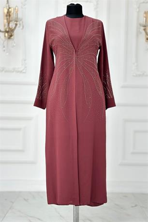 Ceren Tesettür Abiye Gül Kurusu