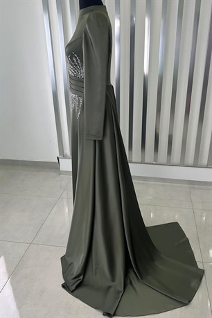 Ceyla Kuyruklu Tesettür Abiye Haki