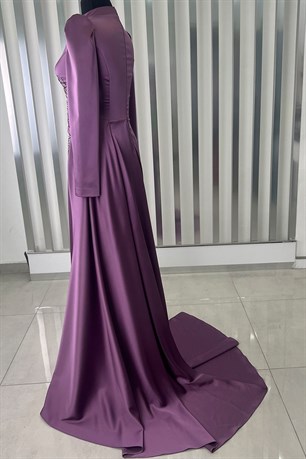 Ceyla Kuyruklu Tesettür Abiye Lila